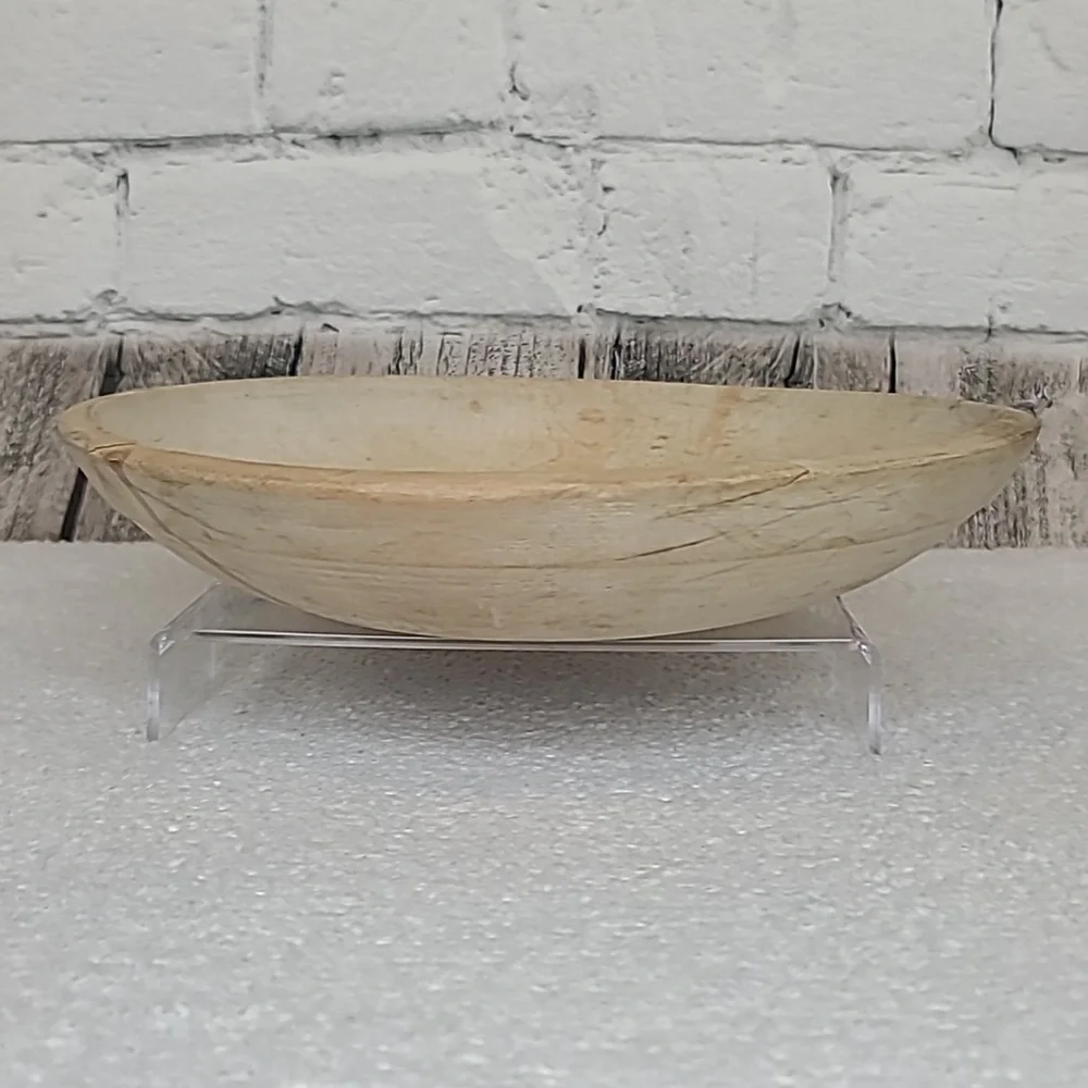 Vintage Farmhouse Mid Century Modern Wooden Large Hand Carved Dough/Salad Bowl